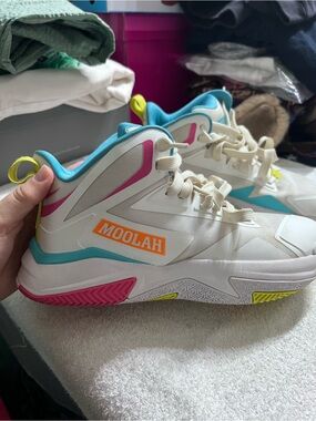 Moolah MTD Triple Double Basketball Shoes Women’s 9.5 Whim White Pink Blue